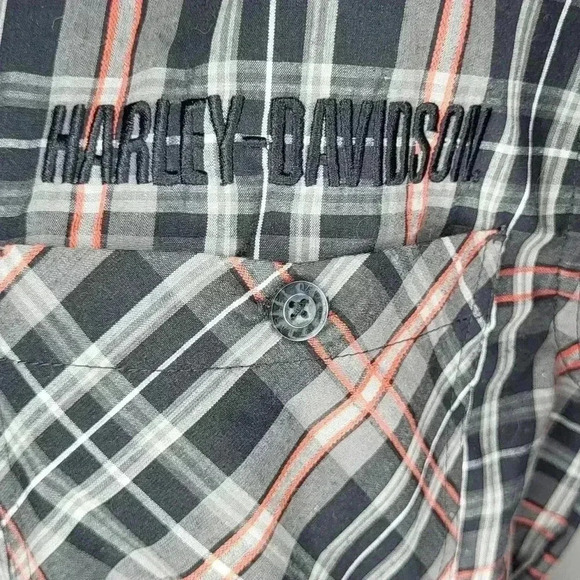 Harley-davidson NWT New Men's Button Down Plaid Skull Shirt Mens Size Small - Picture 2 of 11